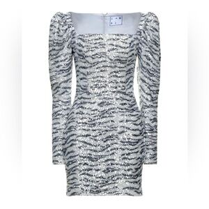 In The Mood For Love Leonardo Dress-Silver/ Zebra